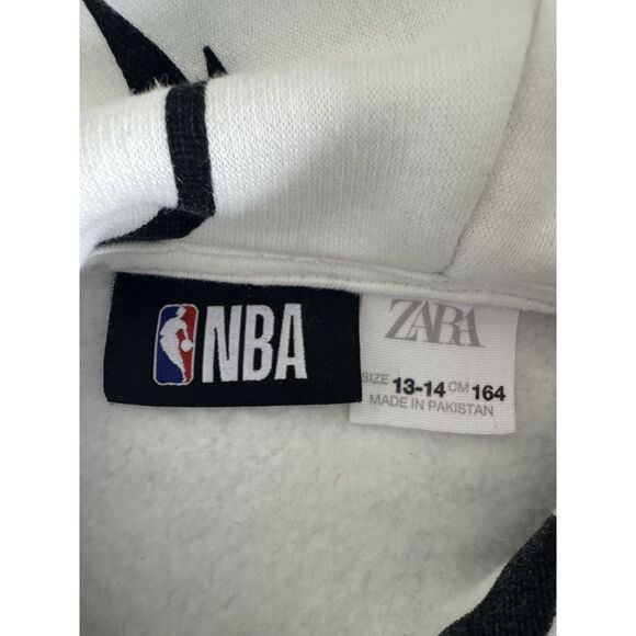 Zara boys NBA hoodie sweatshirt white size 13-14 - Picture 3 of 6